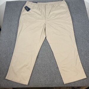 New Polo Ralph Lauren Pants Mens 4XB Tan Stretch Classic Fit Drawstring